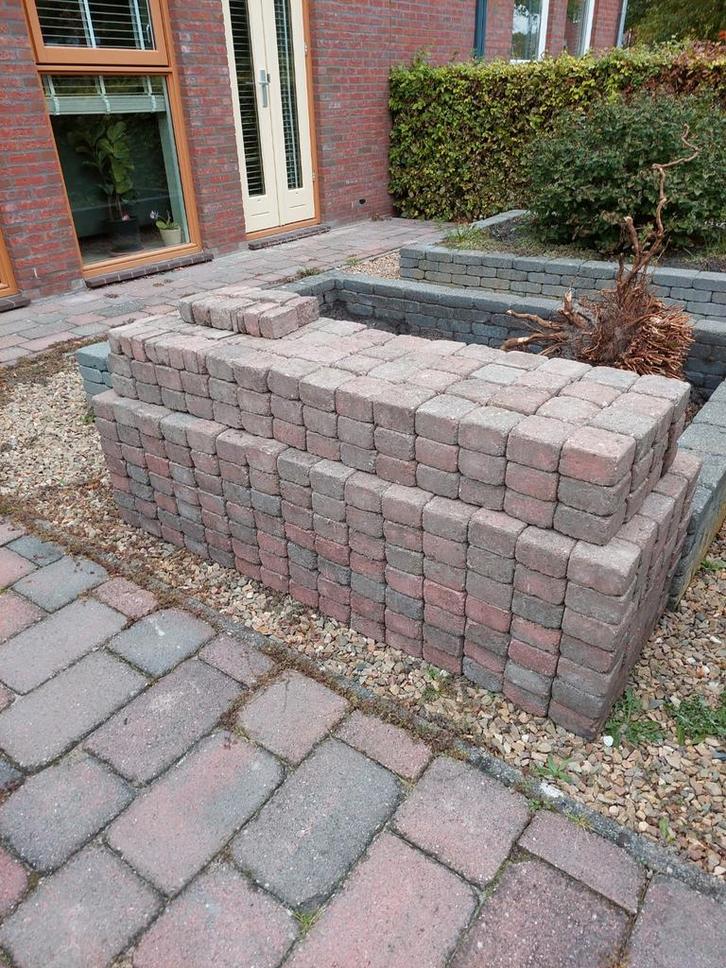 Gebruikte Trommelstenen 10x10x6 - Rood Genuanceerd, Tuin en Terras, Tegels en Klinkers, Gebruikt, Overige typen, Beton, 5 tot 10 m²
