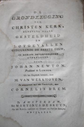 John Newton - De grondlegging der Christen Kerk (1785)  beschikbaar voor biedingen