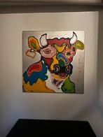 Koe schilderij van Fabian, 100x100 cm, Ophalen of Verzenden
