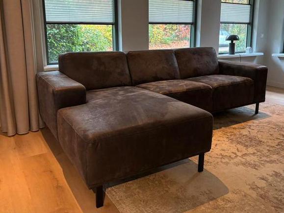 Z.G.A.N 3-zits met chaise longue (long chair), Huis en Inrichting, Banken | Bankstellen, Zo goed als nieuw, Stof, Ophalen