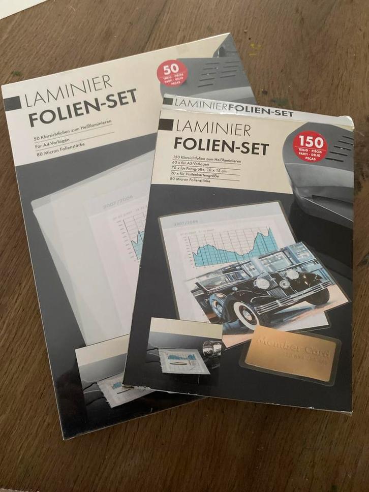 Lamineer Folie Set - 50 & 150 stuks, Diversen, Bureau-accessoires, Ophalen of Verzenden