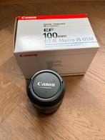 Canon EF 100mm f/2.8L Macro IS USM, Audio, Tv en Foto, Fotografie | Lenzen en Objectieven, Macrolens, Zo goed als nieuw, Zoom
