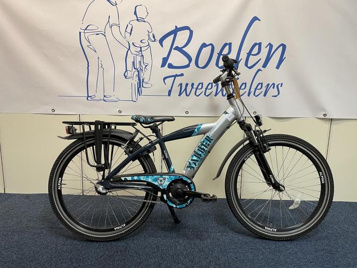 Alpina Yabber 24/37cm 3v Jongensfiets Grijs/Zwart, Fietsen en Brommers, Fietsen | Jongens, Zo goed als nieuw, 24 inch, Handrem