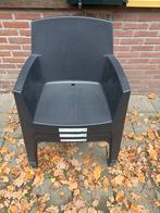 Kunststof Tuinstoel Stapelbaar - Zwart, Ophalen of Verzenden, Zo goed als nieuw, Kunststof, Stapelbaar