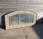 Industriële robuuste antieke unieke stalraam spiegel., Ophalen, Overige vormen, 100 tot 150 cm, Minder dan 100 cm