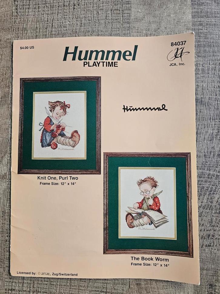Hummel borduurpatroon kruissteek borduren play time, Hobby en Vrije tijd, Borduren en Borduurmachines, Zo goed als nieuw, Patroon