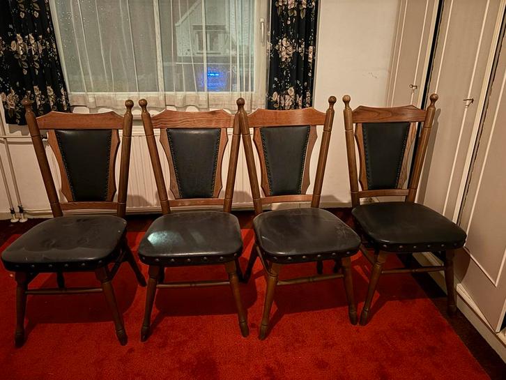 Stoelen om op te knappen - 4 stuks, Huis en Inrichting, Stoelen, Gebruikt, Vier, Hout, Bruin, Ophalen