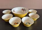 Prachtige vintage gele schalenset, Ophalen of Verzenden, Overige stijlen, Schaal of Schalen