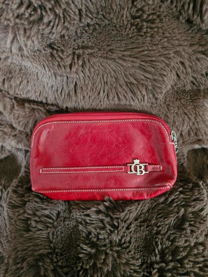 Vintage leren (make-up)tasje - Zo goed als nieuw!, Sieraden, Tassen en Uiterlijk, Portemonnees, Zo goed als nieuw, Overige merken