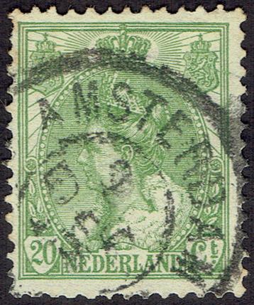 Nederland 1899, Koningin Wilhelmina, 20 cent, groen. beschikbaar voor biedingen