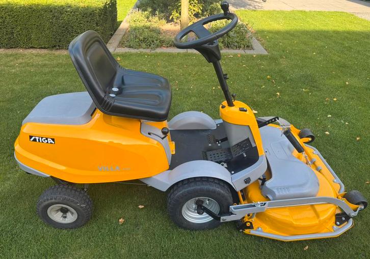 STIGA VILLA SILENT/ 105 CM COMBI MAAIDEK ZITMAAIER, Tuin en Terras, Grasmaaiers, Zo goed als nieuw, Benzine-grasmaaier, 50 cm of meer
