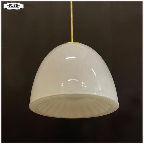 Art Deco lamp Pendellamp Opaline hanglamp messing pendel, Huis en Inrichting, Lampen | Hanglampen, Zo goed als nieuw, Minder dan 50 cm