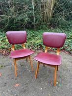 2 eetkamerstoelen (retro/jaren60/skai), Ophalen, Gebruikt, Twee, Overige kleuren