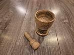 Houten vijzel met stamper, Ophalen of Verzenden, Zo goed als nieuw, Hout