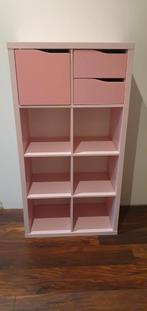 Roze Kallax kast met 8 vakken en lades, Ophalen, Gebruikt, 100 tot 150 cm, 50 tot 100 cm