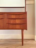 Vintage kaptafel Deens jaren 50/60 teak hout, Ophalen, Gebruikt, 100 tot 150 cm, 50 tot 100 cm