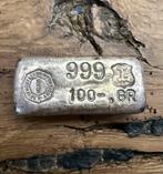 100 grams Drijfhout baartje / Gegraveerd / Patina /  zilver, Ophalen of Verzenden, Zilver