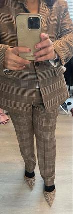 Bruin geruit dameskostuum - Maat l xl, Kleding | Dames, Jasjes, Kostuums en Pakken, Kostuum of Pak, Bruin, Verzenden, Maat 42/44 (L)