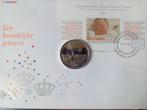 Postzegel+munt geboorte Amalia, 2003, speciale uitgave TPG,, Ophalen of Verzenden, Na 1940, Gestempeld
