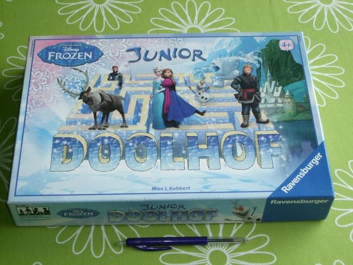 Doolhof Frozen Junior - met Anna, Elsa en sneeuwpop Olaf, Hobby en Vrije tijd, Gezelschapsspellen | Bordspellen, Gebruikt, Een of twee spelers