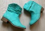 Turquoise enkellaarsjes maat 39, Blauw, Lage of Enkellaarzen, Ophalen of Verzenden, Zo goed als nieuw