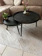 Salontafels/bijzettafels, Huis en Inrichting, Tafels | Salontafels, Rond, Zo goed als nieuw, Metaal, Minder dan 50 cm