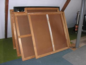 9 Schilderpanelen, wandpanelen masonite houten frame gegrond beschikbaar voor biedingen