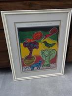 Corneille 2001 Le jardin au chat blue poster Corneille, Ophalen, Rechthoekig Staand, Met lijst, Zo goed als nieuw