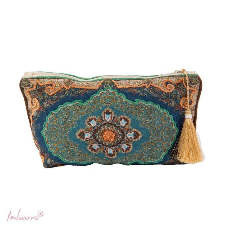 Pouch tas Zinta Imbarro leuk als handtas toilettas 16x30 cm, Sieraden, Tassen en Uiterlijk, Toilettassen, Nieuw, Dame, Groen, Ophalen of Verzenden