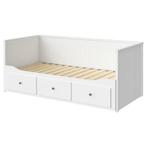 Ikea Hemnes bedbank met 3 lades, wit, Huis en Inrichting, Slaapkamer | Bedden, Ophalen, Wit, Tweepersoons, Zo goed als nieuw