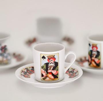 Vintage Speelkaarten Thee/Koffie Kopjes – Gemarkeerd Bavaria beschikbaar voor biedingen