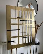 Schilderij Modern Mondriaan met bladgoud - Stash, Ophalen of Verzenden