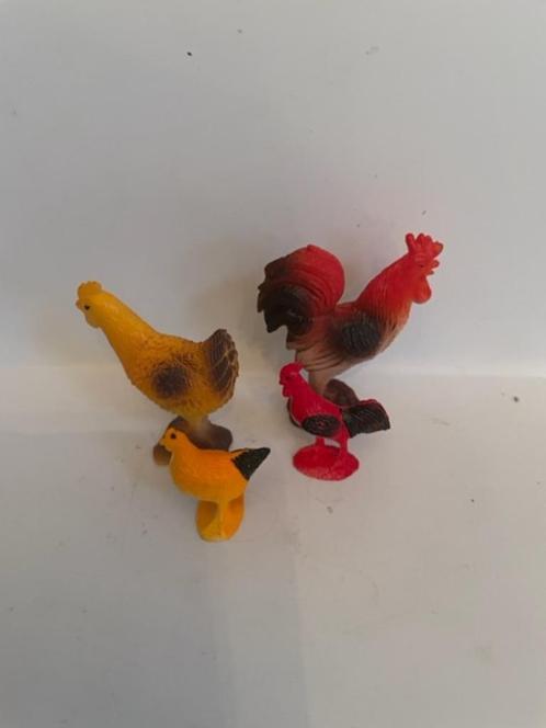4 x vintage klein plastic kippetje en haan.   Diverse maten., Kinderen en Baby's, Speelgoed | Overig, Zo goed als nieuw, Jongen of Meisje