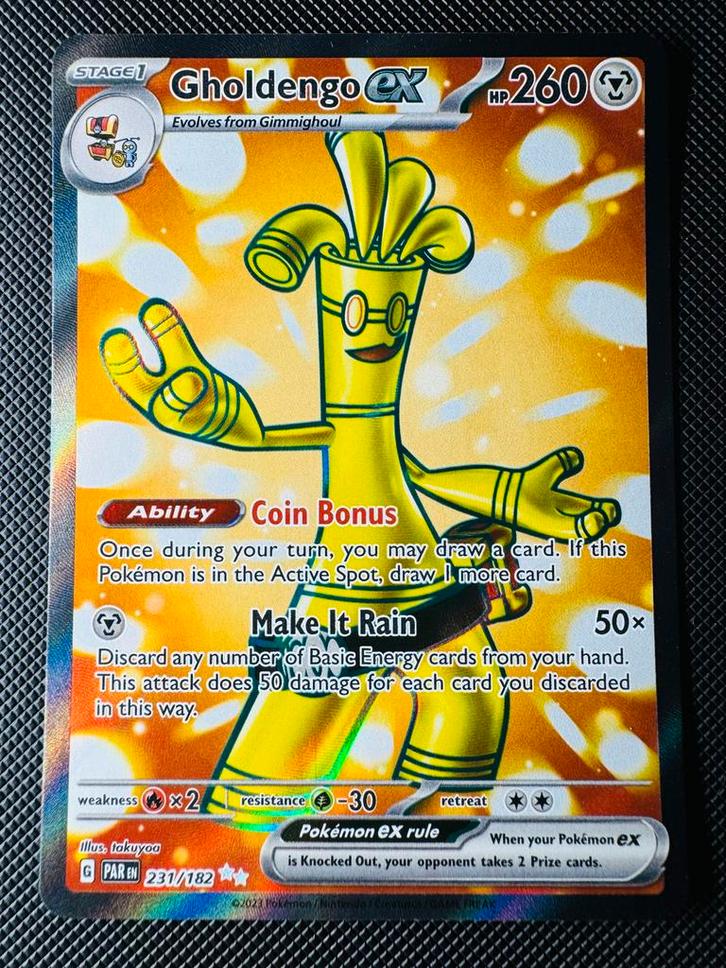 Pokémon Gholdengo ex #231 Paradox Rift, Hobby en Vrije tijd, Verzamelkaartspellen | Pokémon, Zo goed als nieuw, Ophalen of Verzenden
