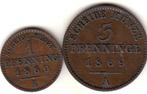 Duitsland Pruissen - 1 en 3 Pfenninge 1869 A - KM480+KM482, Postzegels en Munten, Munten | Europa | Niet-Euromunten, Setje, Duitsland
