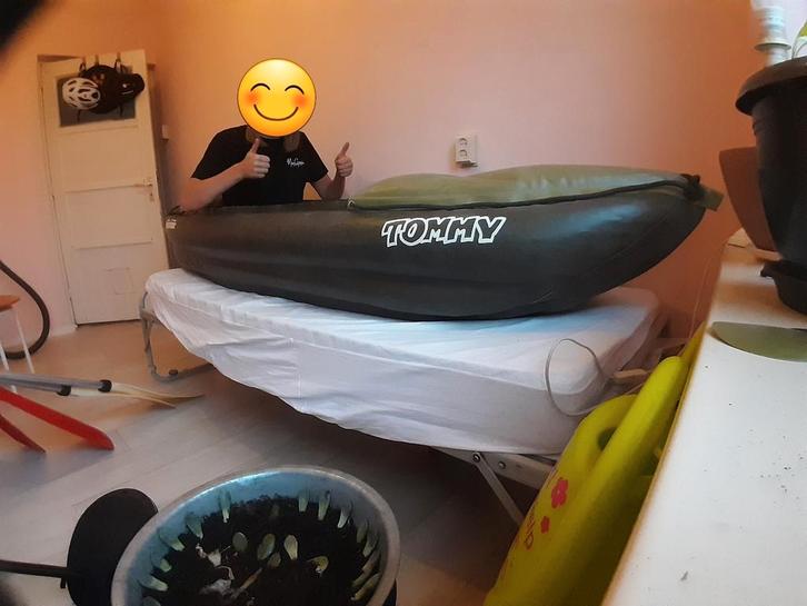 Gumotex Barum Tommy 2 opblaaskano's, Watersport en Boten, Kano's, Zo goed als nieuw, Kajak, Eén persoon, Opblaasbaar, Met peddels