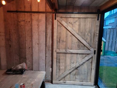 Steigerhouten loftdeur, Tuin en Terras, Tuinpoorten, Nieuw, Hout, 150 tot 200 cm, Ophalen of Verzenden