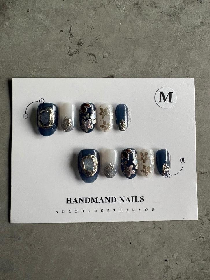Handmade nails, Sieraden, Tassen en Uiterlijk, Uiterlijk | Cosmetica en Make-up, Nieuw, Toebehoren, Handen en Nagels, Blauw, Verzenden