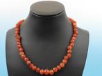 Carneolen collier met zilveren slot                     D127, Sieraden, Tassen en Uiterlijk, Antieke sieraden, Ophalen of Verzenden
