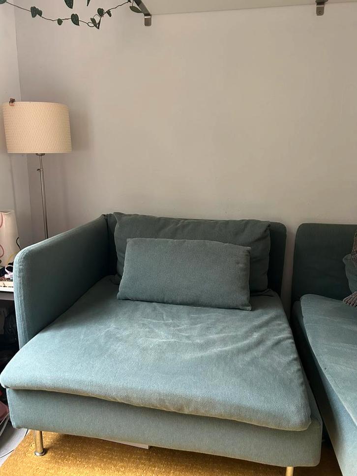 Soderhamn (turquoise) tussendeel met extra leuning, Huis en Inrichting, Banken | Sofa's en Chaises Longues, Gebruikt, Eenpersoons