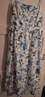Zomerjurk H&M L Blauw Bloemenprint, Kleding | Dames, Jurken, H&M, Blauw, Maat 42/44 (L), Nieuw