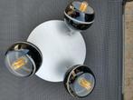 Plafondlamp met drie spotjes, Ophalen of Verzenden, Zo goed als nieuw, Glas, Modern