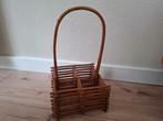 Vintage retro rotan rieten flessenrek wijnrek, Ophalen of Verzenden, Huis en Inrichting