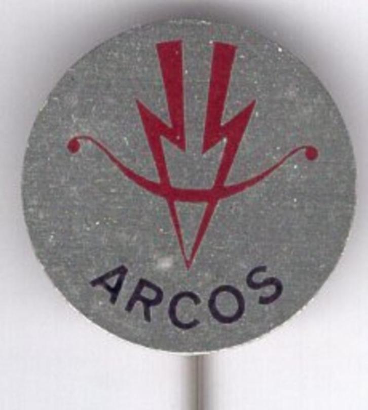 ARCOS handboog fabrikant blik speldje ( Y_132 ), Verzamelen, Speldjes, Pins en Buttons, Zo goed als nieuw, Speldje of Pin, Sport