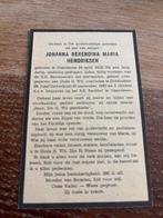 Hendriksen Johanna 1912 Gaanderen 1961 Doetinchem, Ophalen of Verzenden, Bidprentje