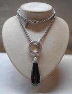 Zilveren Zinzi ketting met clipring en hanger nr.1043, Sieraden, Tassen en Uiterlijk, Met hanger, Verzenden, Zo goed als nieuw