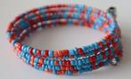 Spiraalarmband in blauw, rood en oranje, Ophalen of Verzenden, Nieuw, Overige kleuren