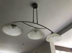 Hanglamp, 3 armig, chroom melkglas, Huis en Inrichting, Lampen | Hanglampen, Ophalen, Zo goed als nieuw