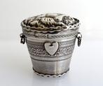 Antiek zilver Lodereindoosje mandje / reukdoosje (nr 1), Antiek en Kunst, Ophalen of Verzenden, Zilver