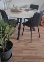 Hoogglanze eettafel 120, metalen poten, Huis en Inrichting, Tafels | Eettafels, Ophalen, Zo goed als nieuw, Rechthoekig, 50 tot 100 cm